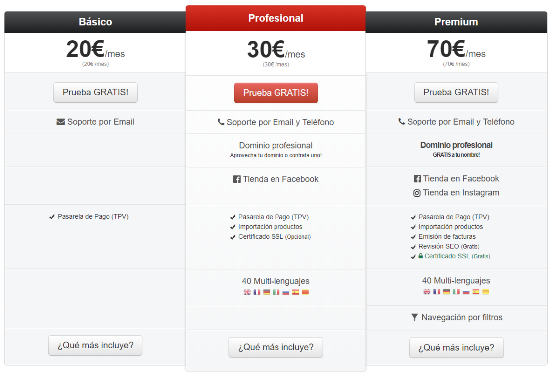 Alternativas a Wix Tarifas Palbin